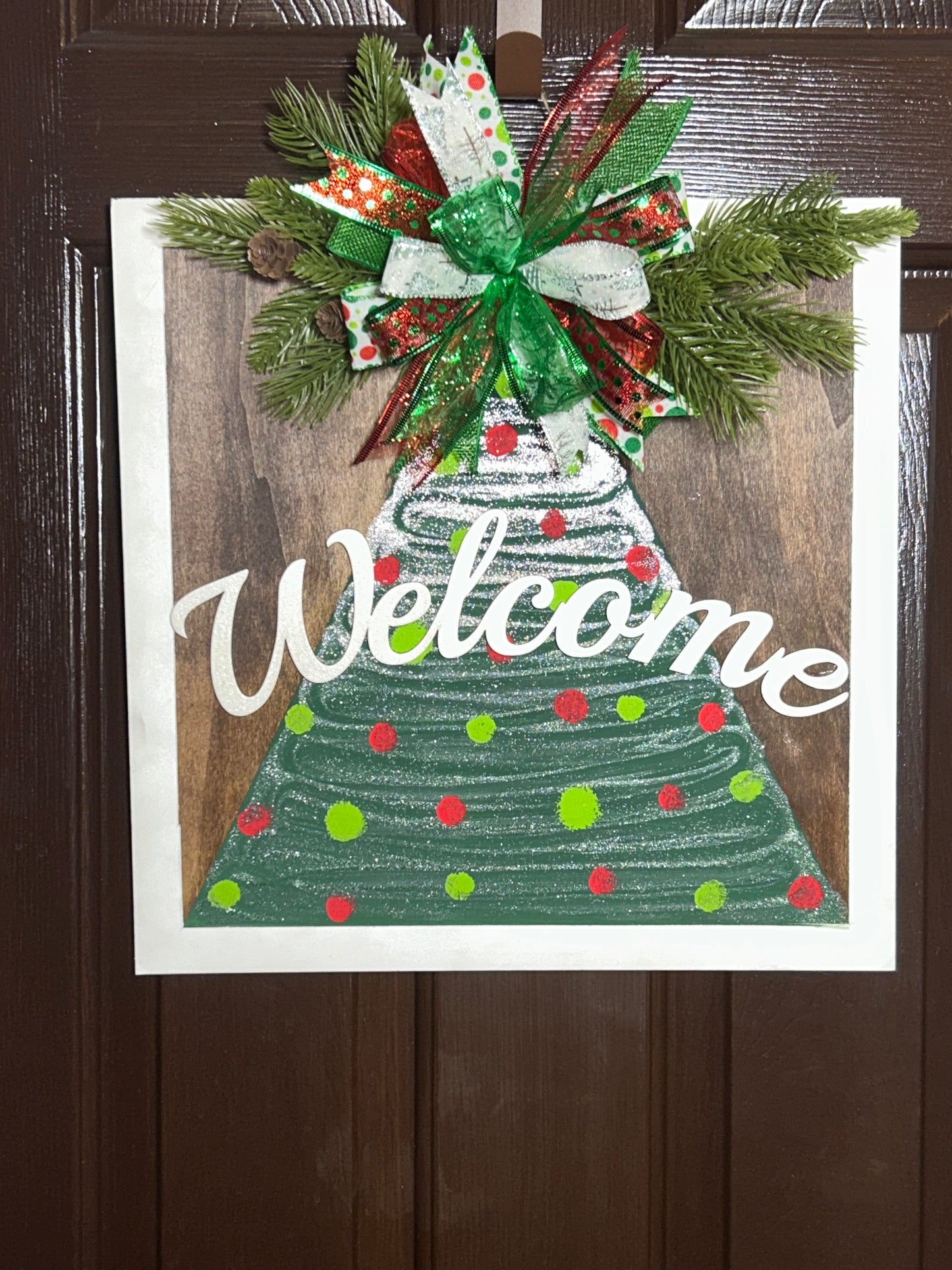 "Welcome" Christmas Tree Square Door Hanger (Copy)