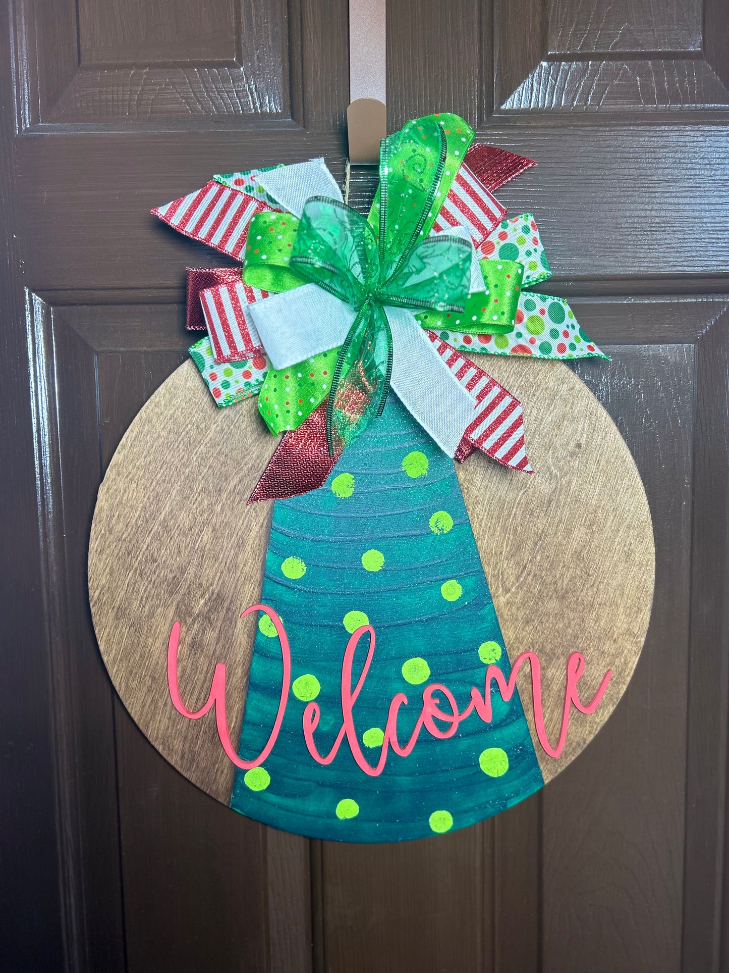 "Welcome" Christmas Pine Door Hanger