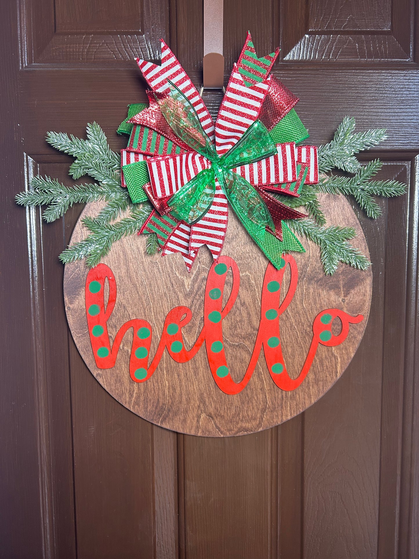 "Hello" Christmas Polka Dot Door Hanger