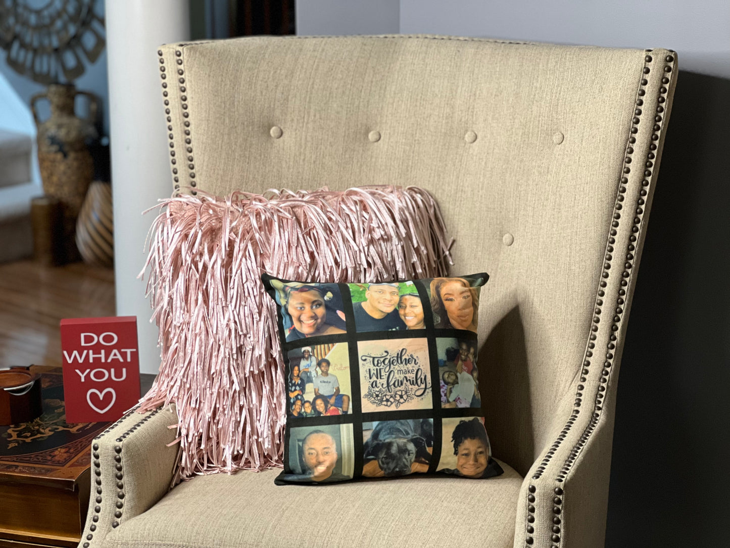 9-square Customized 15" x 15" pillow cover (pillow NOT included)