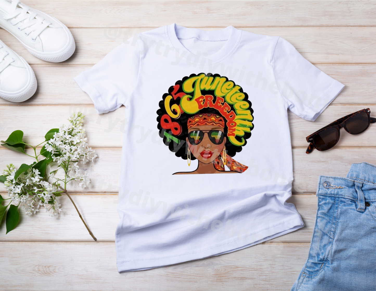1865 Juneteenth Freedom Afro Tee