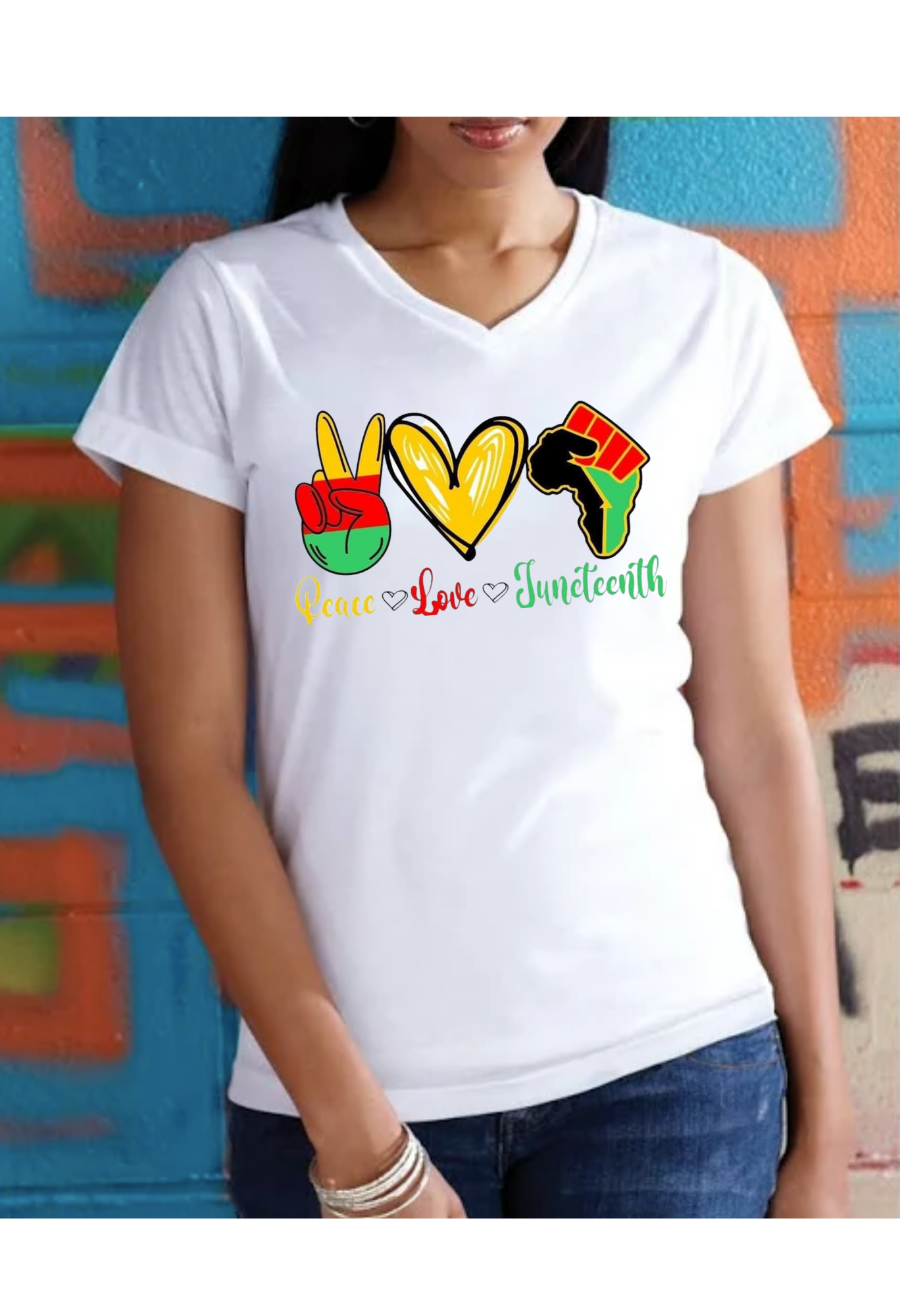 Peace-Love-Juneteenth Tee