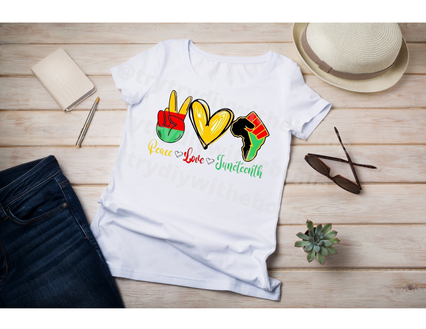 Peace-Love-Juneteenth Tee