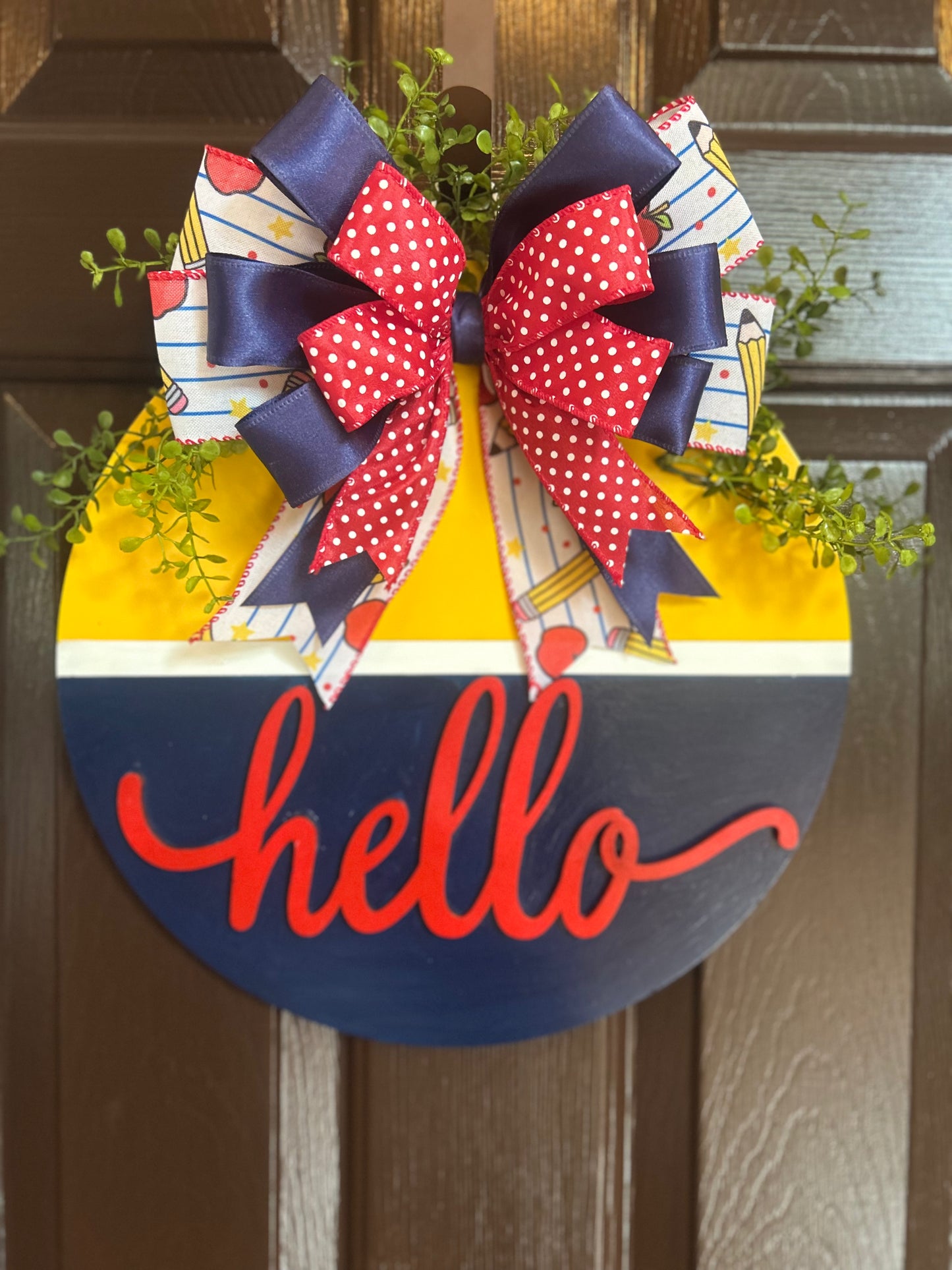 "Hello" School Days Door Hanger