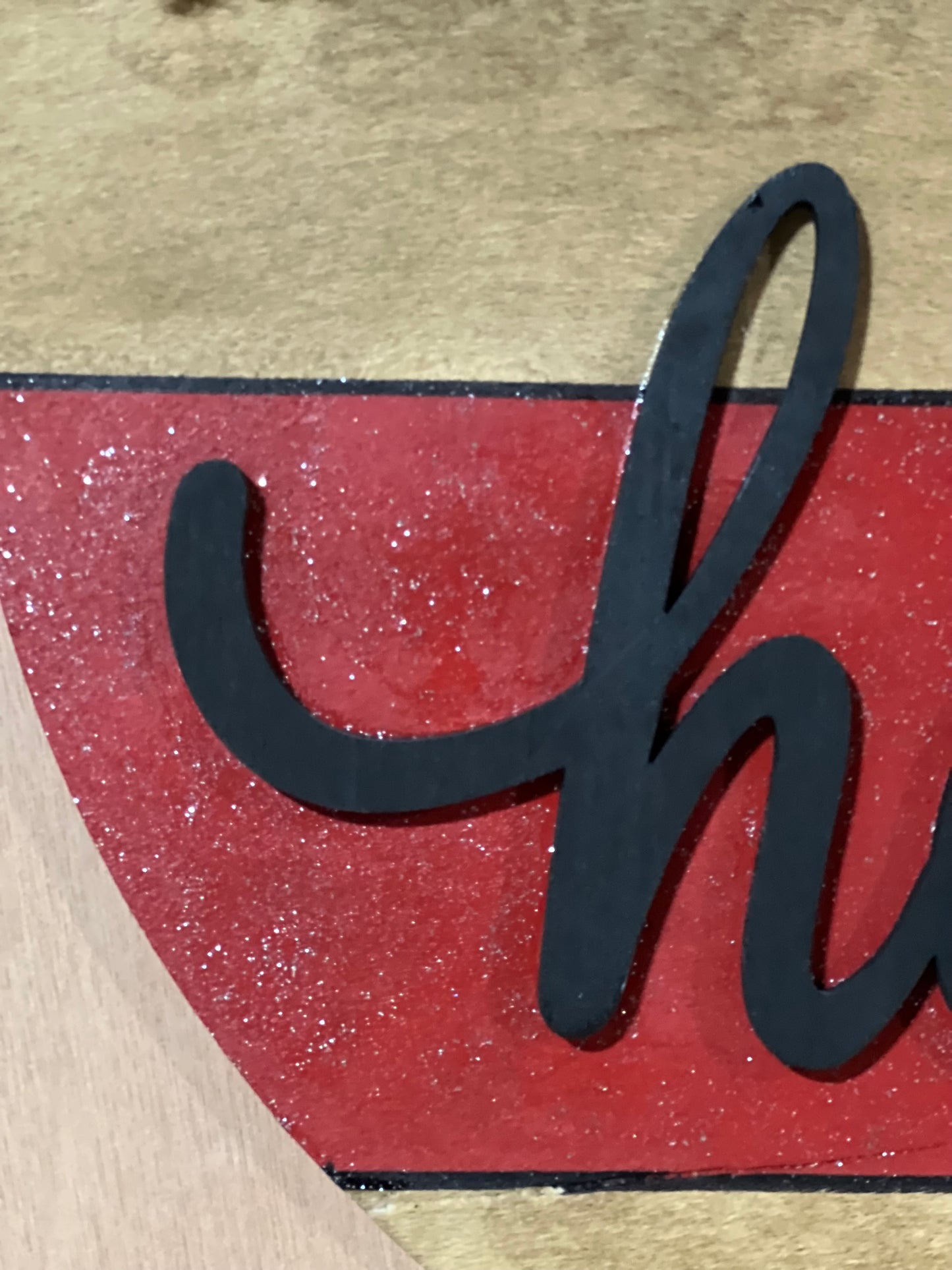 "Hello" Festive Red and Black Door Hanger