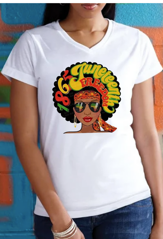 1865 Juneteenth Freedom Afro Tee
