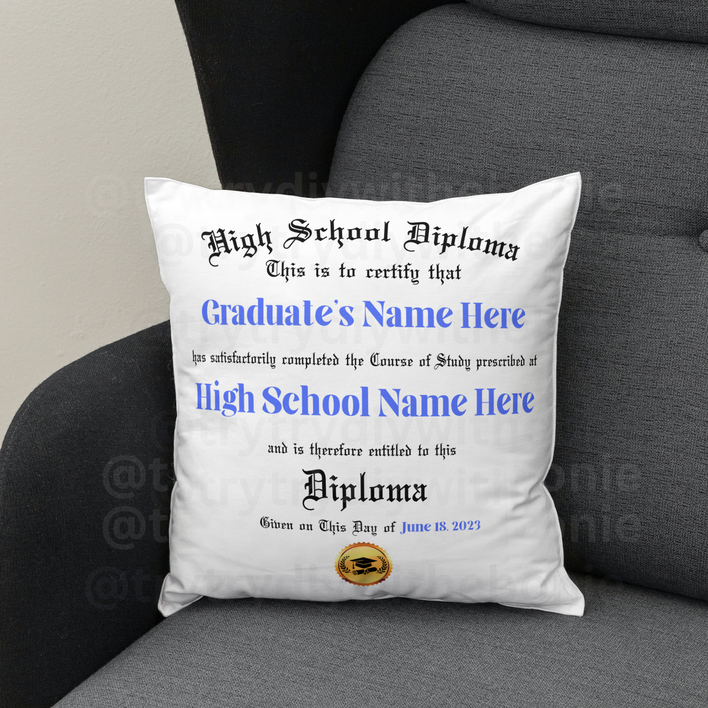 Custom Diploma/Degree Pillow